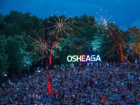Music fans taking in the performance by Of Monsters and Men at the 2015 edition of the Osheaga Music Festival at Jean-Drapeau park in Montreal on Friday, July 31, 2015.