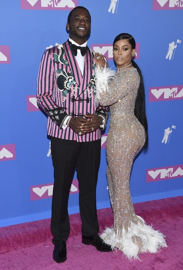 Gucci Mane, left, and Keyshia Ka'Oir arrive at the MTV Video Music Awards at Radio City Music Hall on Monday, Aug. 20, 2018, in New York. (Evan Agostini/Invision/AP)