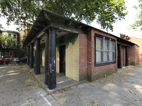 In this Tuesday, July 3, 2018 photo, the community center at Weccacoe Playground in the Queen Village neighborhood of Philadelphia stands closed. (AP Photo/Jacqueline Larma)