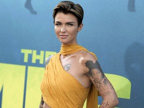 Ruby Rose attends the L.A. premiere of "The Meg" at TCL Chinese Theatre on Monday, Aug. 6, 2018, in Los Angeles. (Richard Shotwell/Invision/AP)