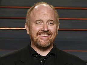 FILE - In this Feb. 28, 2016 file photo, Louis C.K. arrives at the Vanity Fair Oscar Party in Beverly Hills, Calif.