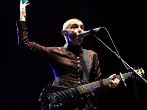 Irish singer Sinead O'Connor performs on Aug. 11, 2013 in Lorient, western of France during the Inter-Celtic Festival of Lorient.