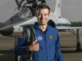 This June 6, 2017 photo shows NASA astronaut candidate Robb Kulin at Ellington Field in Houston.
