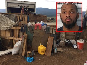 Police say 11 children ages one to 15 were rescued in the U.S. state of New Mexico after officers raided on August 3 a makeshift compound occupied by armed "extremists." Siraj Ibn Wahhaj, inset, was arrested after police found him and the children in what one officer called "the saddest living conditions and poverty I have seen," as part of the operation connected to a months-long search for an abducted three-year-old, according to New Mexico's Taos County sheriff's office. (AFP PHOTO / TAOS COUNTY SHERIFF'S OFFICE / Handout)