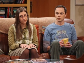 Mayim Bialik, left, and Jim Parsons star in "The Big Bang Theory."  (Monty Britnon/CBS)