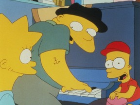 Lisa, left, and Leon (voiced by Michael Jackson) and Bart in 1991. (File photo)
