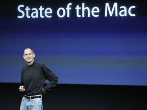 Apple CEO Steve Jobs speaks at an Apple event at Apple headquarters in Cupertino, Calif. on Oct. 20, 2010. (AP Photo/Tony Avelar)