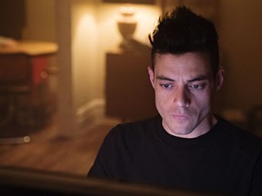 This image released by USA Network shows Rami Malek in a scene from "Mr. Robot."