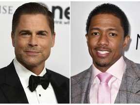 This combination photo shows actor Rob Lowe, left, and comedian-TV host Nick Cannon, who are involved in game shows debuting on Fox.