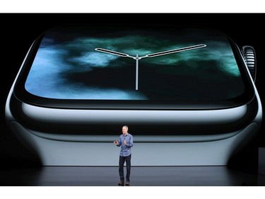 Jeff Williams, chief operating officer of Apple Inc., speaks during an Apple event at the Steve Jobs Theater at Apple Park on Sept.12, 2018 in Cupertino, Calif.