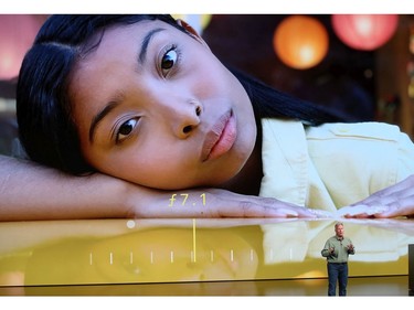 Phil Schiller, senior vice-president of worldwide marketing at Apple Inc., speaks at an Apple event at the Steve Jobs Theater at Apple Park on Sept. 12, 2018 in Cupertino, Calif.