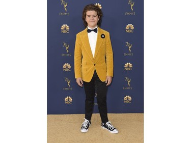 Gaten Matarazzo arrives at the 70th Primetime Emmy Awards on Monday, Sept. 17, 2018, at the Microsoft Theater in Los Angeles.