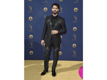 Darren Criss arrives at the 70th Primetime Emmy Awards on Monday, Sept. 17, 2018, at the Microsoft Theater in Los Angeles.