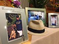 Photos of 74-year-old George Teo, known as Mr. Miyagi, sat at the front of his funeral service Sept. 29, 2018.