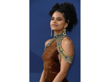 Supporting actress in a comedy series nominee Zazie Beetz arrives for the 70th Emmy Awards at the Microsoft Theatre in Los Angeles, California on September 17, 2018.