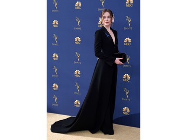Lead actress in a drama series nominee Evan Rachel Wood arrives for the 70th Emmy Awards at the Microsoft Theatre in Los Angeles, California on September 17, 2018.
