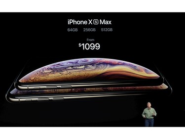 Phil Schiller, Apple's senior vice president of worldwide marketing, speaks about the new Apple iPhone XS Max at the Steve Jobs Theater during an event to announce new Apple products Wednesday, Sept. 12, 2018, in Cupertino, Calif.