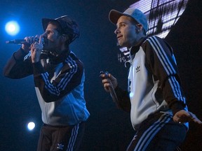 Mike D (left) and Adam Horovtz a.k.a AD-Rock of the Beastie Boys perform in Toronto on Nov. 9, 2004.