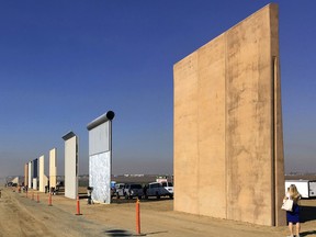 This Oct. 26, 2017 file photo shows prototypes of border walls in San Diego.