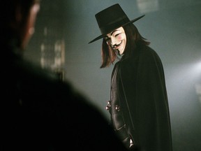 HUGO WEAVING as V in Warner Bros. Pictures' and Virtual Studios' action thriller V for Vendetta.