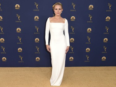 Kristen Bell arrives at the 70th Primetime Emmy Awards on Monday, Sept. 17, 2018, at the Microsoft Theater in Los Angeles.