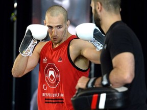 Rory MacDonald takes part in an open workout at the Aberdeen Pavilion in Ottawa on Thursday, June 16, 2016.