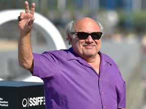 Danny DeVito poses during a photocall before receiving the Donostia Award in recognition of his prestigious film career during the 66th San Sebastian Film Festival on September 22, 2018. (ANDER GILLENEA/AFP/Getty Images)
