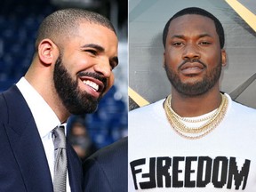 Drake, left, and Meek Mill.