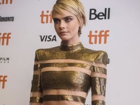 Actress Cara Delevingne poses for photos at the red carpet for the premiere of the film "Her Smell" during the 2018 Toronto International Film Festival in Toronto on Sunday, September 9, 2018.