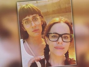 Teddy Geiger, left, and Emily Hampshire. (Emily Hampshire/Instagram)