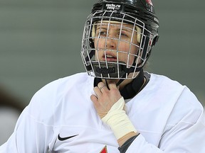 Canadian hockey player Gillian Apps is seen during practice at the 2014 Winter Olympic Games in Sochi, Russia, on Saturday February 15, 2014. (Postmedia Network file photo)