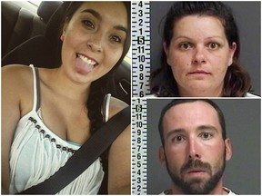Savanna Greywind (left) was 22 years old and eight months pregnant when she vanished in August 2017. Brooke Crews (top right) pleaded guilty to killing her. Crews' boyfriend, William Hoehn (bottom right) has been charged conspiracy to commit murder. (Facebook/Cass County Sheriff's Office via AP)