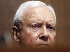 U.S. Sen. Orrin Hatch (R-UT) listens during a Senate Judiciary Committee confirmation hearing with professor Christine Blasey Ford, who has accused U.S. Supreme Court nominee Brett Kavanaugh of a sexual assault in 1982, on Capitol Hill Sept. 27, 2018 in Washington, D.C.