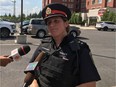 Ottawa Police Services Insp. Patricia Ferguson addresses the media at a Walkley Road hotel on Sunday. Postmedia photo