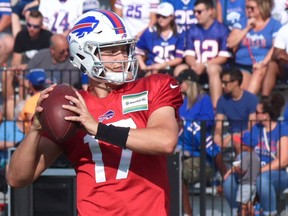 Josh Allen is pictured at Buffalo Bills training camp at St. John Fisher College in Pittsford, N.Y., July 28, 2018