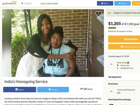 A GoFundMe page has been set up to cover the costs for India Chapman's funeral.