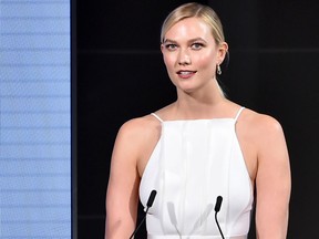 Karlie Kloss speaks onstage during the 2018 CFDA Fashion Awards at Brooklyn Museum on June 4, 2018 in New York City. (Theo Wargo/Getty Images)