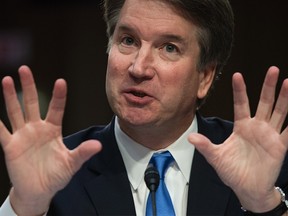 In this file photo taken on Sept. 5, 2018, U.S. Supreme Court nominee Brett Kavanaugh speaks on the second day of his confirmation hearing in front of the U.S. Senate in Washington, D.C.