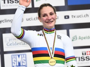 Germany's Olympic and world sprint cycling champion Kristina Vogel is a paraplegic using a wheelchair since a June accident, she revealed in an interview published Friday, Sept. 9, 2018.