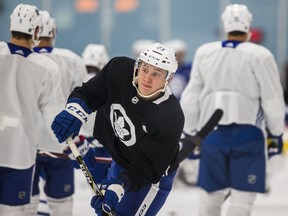 Travis Dermott made a solid debut with the Leafs last year, then helped the Marlies win a Calder Cup, but he isn’t going to be handed a top-six role to start this season.  Ernest Doroszuk/Toronto Sun