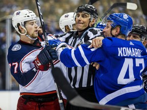 Leo Komarov was among a group of physical players the Maple Leafs parted ways with over the summer. (ERNEST DOROSZUK/TORONTO SUN)