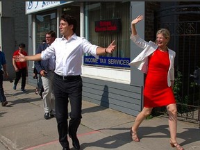 Leona Alleslev, the MP for Aurora-Oak Ridges-Richmond Hill campaigning in 2015 with Justin Trudeau