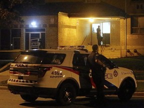 A boy, believed to be 16, was shot to death outside a highrise on Bellamy Rd. near Eglinton Ave. E., in Scarborough, on Friday, Sept. 14, 2018.