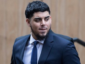 Houston Astros' Roberto Osuna arrives at a Toronto court on Tuesday, Sept. 25, 2018.