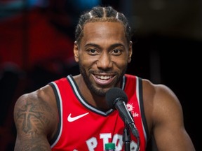 Kawhi Leonard during a press conference at the Toronto Raptors media day at the Scotiabank Arena in Toronto on Monday, September 24, 2018. Ernest Doroszuk/Toronto Sun