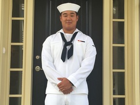 U.S. Navy Airman Apprentice Joseph Min Naglak poses in an undated photo provided by the U.S Navy on Wednesday Sept. 19, 2018. (US Navy via AP)