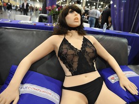 The "True Companion" sex robot, Roxxxy, on display at the TrueCompanion.com booth at the AVN Adult Entertainment Expo in Las Vegas, Nevada, January 9, 2010. (ROBYN BECK/AFP/Getty Images)