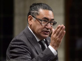 NDP MP Romeo Saganash stands during question period in the House of Commons on Parliament Hill in Ottawa on Tuesday, Sept. 25, 2018.