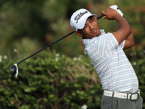 Tadd Fujikawa of the United States plays his shot from the 15th tee during the first round of the Sony Open In Hawaii at Waialae Country Club on January 12, 2017 in Honolulu, Hawaii. (Sam Greenwood/Getty Images)