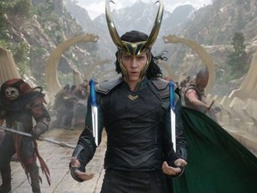 Tom Hiddleston as Loki in Thor: Ragnarok.